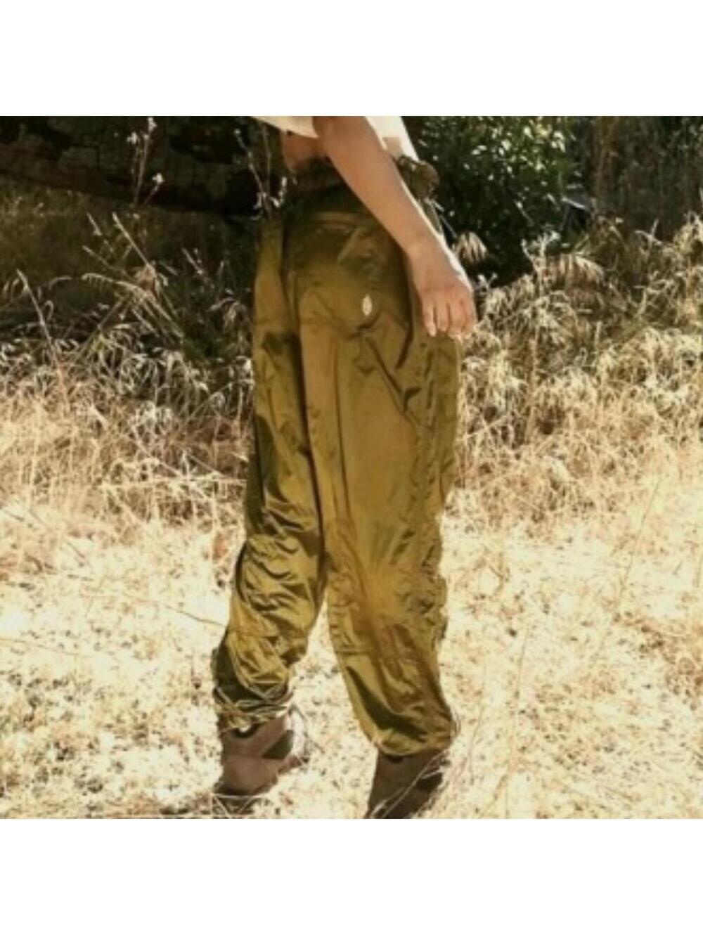 FP Movement Back to the Future Metallic Green Lightweight Parachute Pants XS